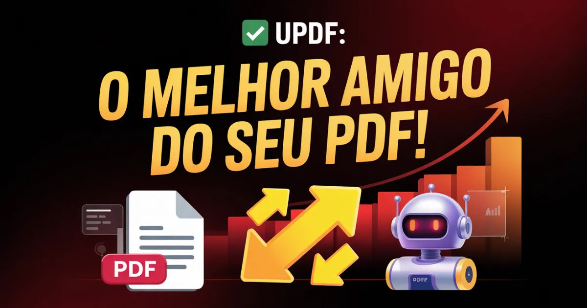 UPDF editor de PDF com IA - O melhor amigo do seu PDF com robô assistente e gráficos de produtividade