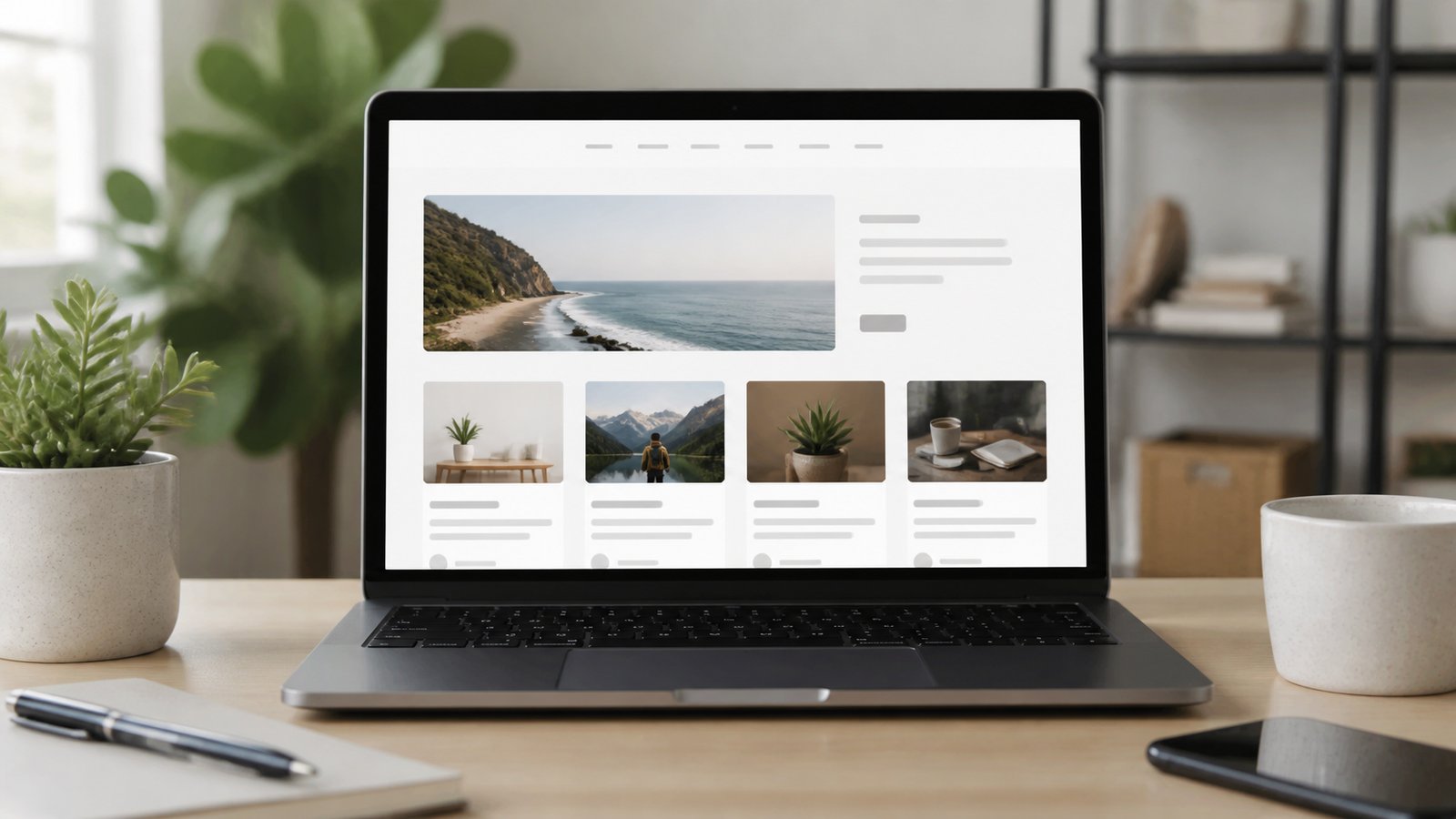 Página inicial do tema GeneratePress exibindo layout moderno e responsivo ideal para blogs rápidos e otimizados para AdSense